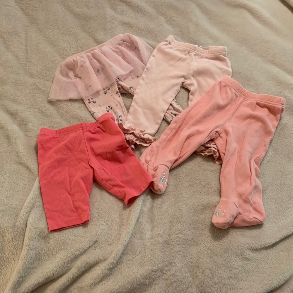 Mixed Lot of 4 Pink Bottoms Size 6 Months